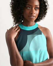 Load image into Gallery viewer, Colorblock Halter Dress in Sea Green Women's Halter Dress
