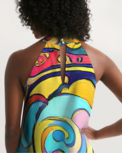 Load image into Gallery viewer, Watercolor Loops  Women's Halter Dress