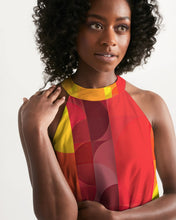 Load image into Gallery viewer, Pop Art Brights Red Yellow Orange Women's Halter Dress