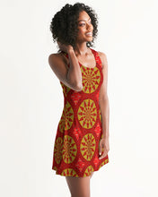 Load image into Gallery viewer, Racerback Dress in Red & Yellow Mandala Sundials