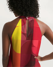 Load image into Gallery viewer, Pop Art Brights Red Yellow Orange Women's Halter Dress