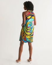 Load image into Gallery viewer, Watercolor Loops  Women's Halter Dress