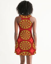 Load image into Gallery viewer, Racerback Dress in Red & Yellow Mandala Sundials