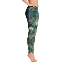 Load image into Gallery viewer, Women's Regular Waisted Pattern Leggings Full-Length Yoga Pants- in "Peacock Pandemonium"
