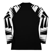 Load image into Gallery viewer, Women&#39;s Rash Guard and Layering Shirt ZigZag on Black Background
