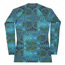 Load image into Gallery viewer, Women&#39;s Rash Guard and Layering Shirt in Teal Octopus
