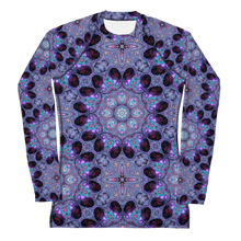 Load image into Gallery viewer, Women&#39;s Layering Shirt/ Rash Guard with UPF50+ in Kaleidoscope Rose Window
