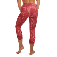 Load image into Gallery viewer, Women&#39;s High Waisted Pattern Leggings Capri Length Yoga Pants (Mid-Calf)- in &quot;Pomegranate&quot;
