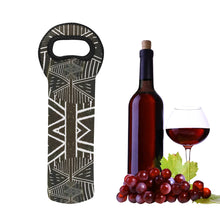 Load image into Gallery viewer, 1- Bottle Wine Neoprene Bottle Tote- Single Bottle, Mali Design 1
