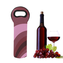 Load image into Gallery viewer, 1- Bottle Neoprene Wine Tote- Burgundy Wave
