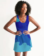Load image into Gallery viewer, Racerback Dress in Painted Blue Waves
