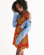 Load image into Gallery viewer, Racerback Dress in Red &amp; Yellow Mandala Sundials
