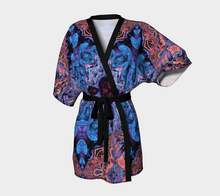 Load image into Gallery viewer, Ornate Blue Coral Tapestry Kimono Jacket with detachable Bamboo Belt
