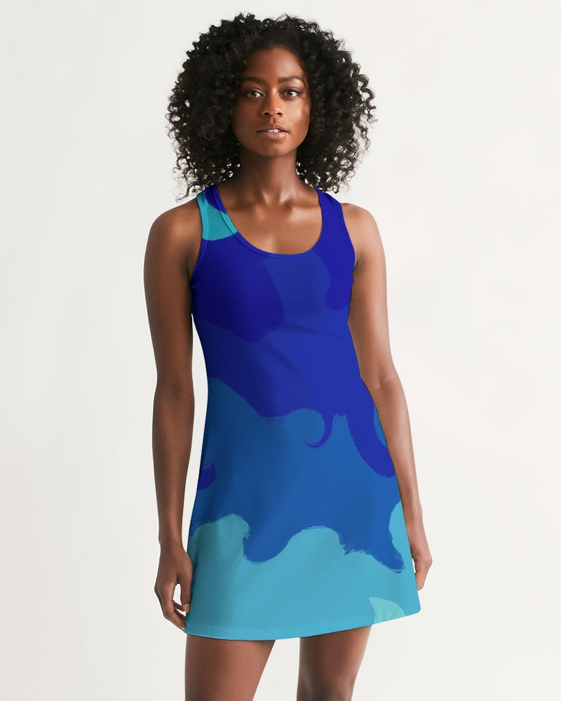 Racerback Dress in Painted Blue Waves – Starshine Designs Art