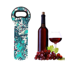 Load image into Gallery viewer, 1- Bottle Neoprene Wine Tote- Teal Abstract
