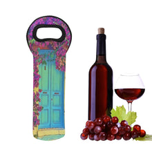 Load image into Gallery viewer, Bottle Carrier Bougainvillea and Blue Door Neoprene Padded
