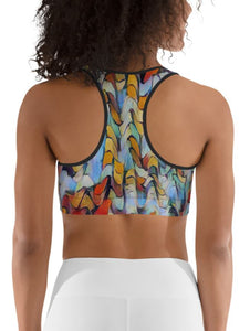 Sports Bra / Yoga Top - "Expressionistic Landscape"