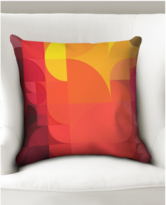 Colorblock Mod Sunset Colors Throw Pillow Case 18"x18"