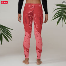 Load image into Gallery viewer, Women&#39;s Regular Waisted Pattern Leggings Full-Length Yoga Pants- in &quot;Pomegranate&quot;
