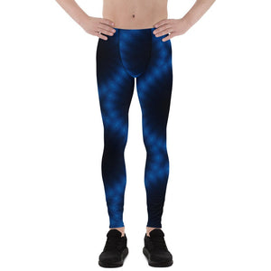 Men's Regular Waisted Pattern Leggings Full-Length - Star in Blue