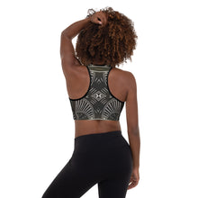 Load image into Gallery viewer, African Mudcloth Inspired Lined/Padded Sports Bra Yoga Top
