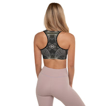 Load image into Gallery viewer, African Mudcloth Inspired Lined/Padded Sports Bra Yoga Top
