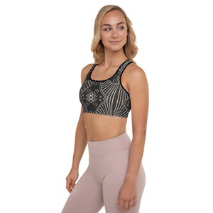 African Mudcloth Inspired Lined/Padded Sports Bra Yoga Top