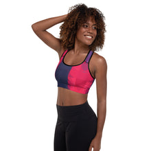 Load image into Gallery viewer, Red and Navy Colorblock Lined/Padded Sports Bra Yoga Top

