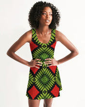Load image into Gallery viewer, Racerback Dress in Red, Green &amp; Black Graphic Print
