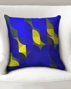 Blue Yellow Pattern Colorblock Throw Pillow Case 18"x18"