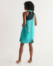 Load image into Gallery viewer, Colorblock Halter Dress in Sea Green Women&#39;s Halter Dress
