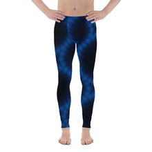 Load image into Gallery viewer, Men&#39;s Regular Waisted Pattern Leggings Full-Length - Star in Blue
