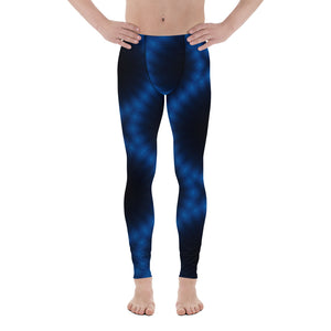 Men's Regular Waisted Pattern Leggings Full-Length - Star in Blue