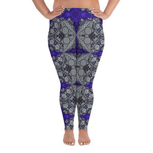 Purple Gothic Cross Plus Size Leggings