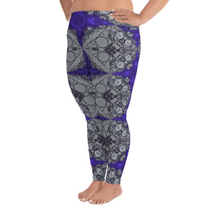 Purple Gothic Cross Plus Size Leggings
