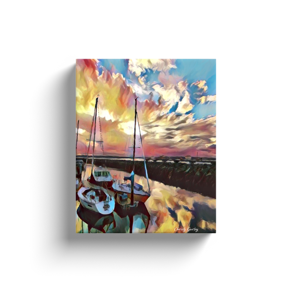 Sunset at the Marina - Canvas Wrap
