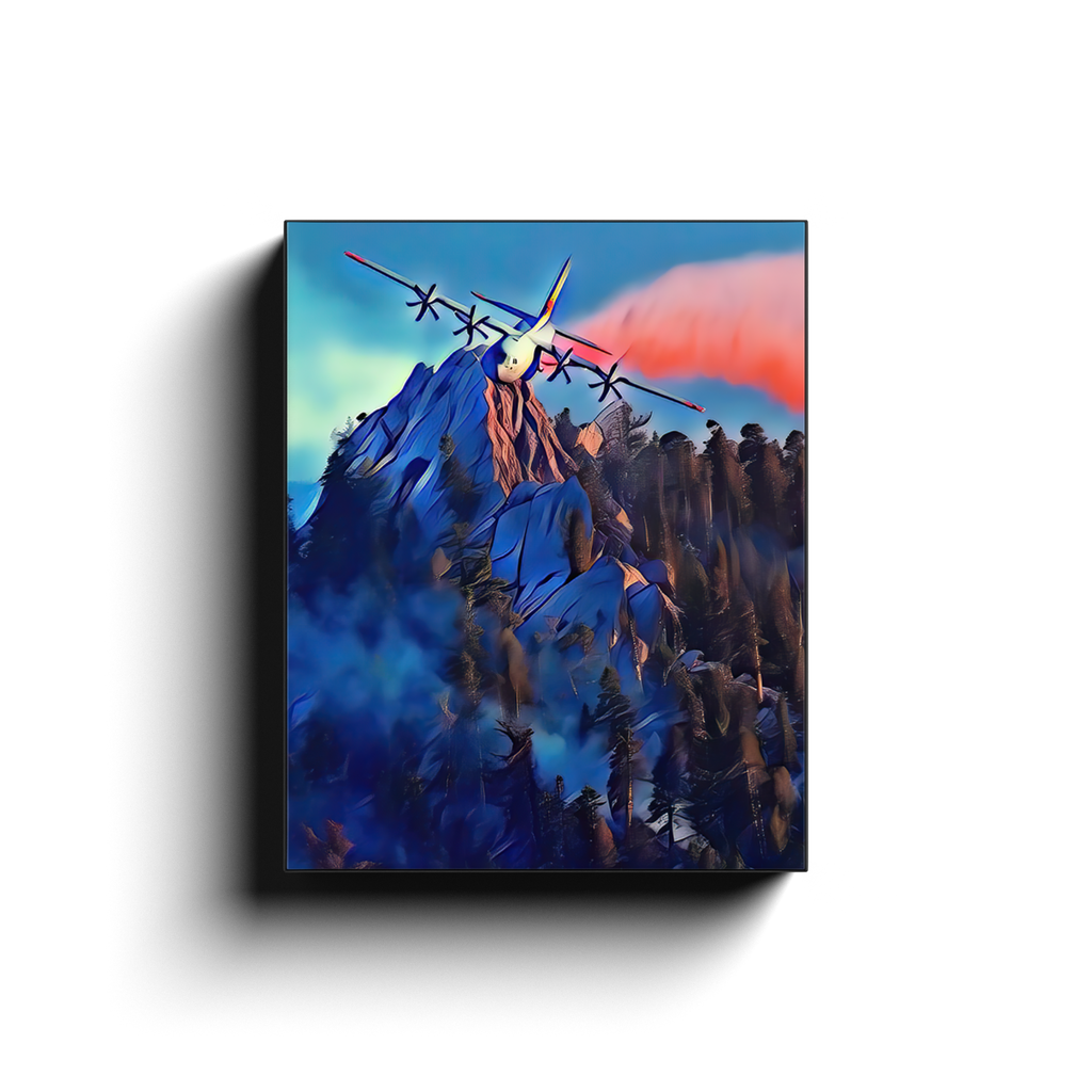 Airdrop Over Mountain Ridge Canvas Print