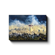 Load image into Gallery viewer, Helicopter Water Drop Over Forest - Canvas Wrap
