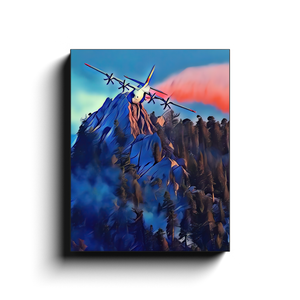 Airdrop Over Mountain Ridge Canvas Print